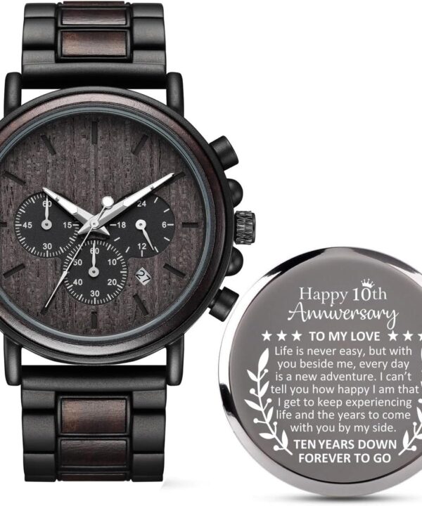 10 Years Anniversary for Men Gifts,10th Tenth Wedding Anniversary Keepsake for Husband,Tin, Aluminum Aniversario Marriage Presents for Him