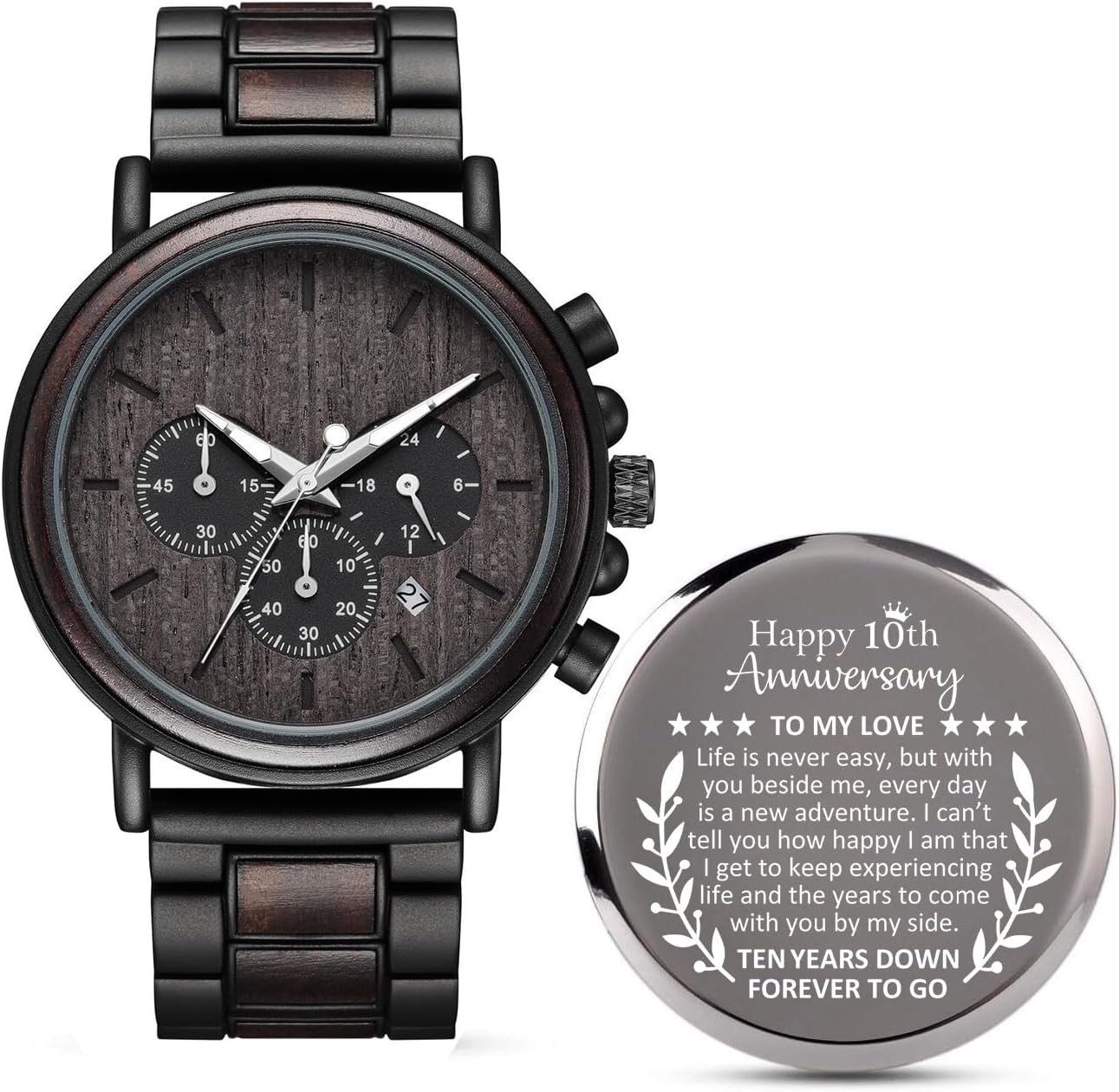 10 Years Anniversary for Men Gifts,10th Tenth Wedding Anniversary Keepsake for Husband,Tin, Aluminum Aniversario Marriage Presents for Him