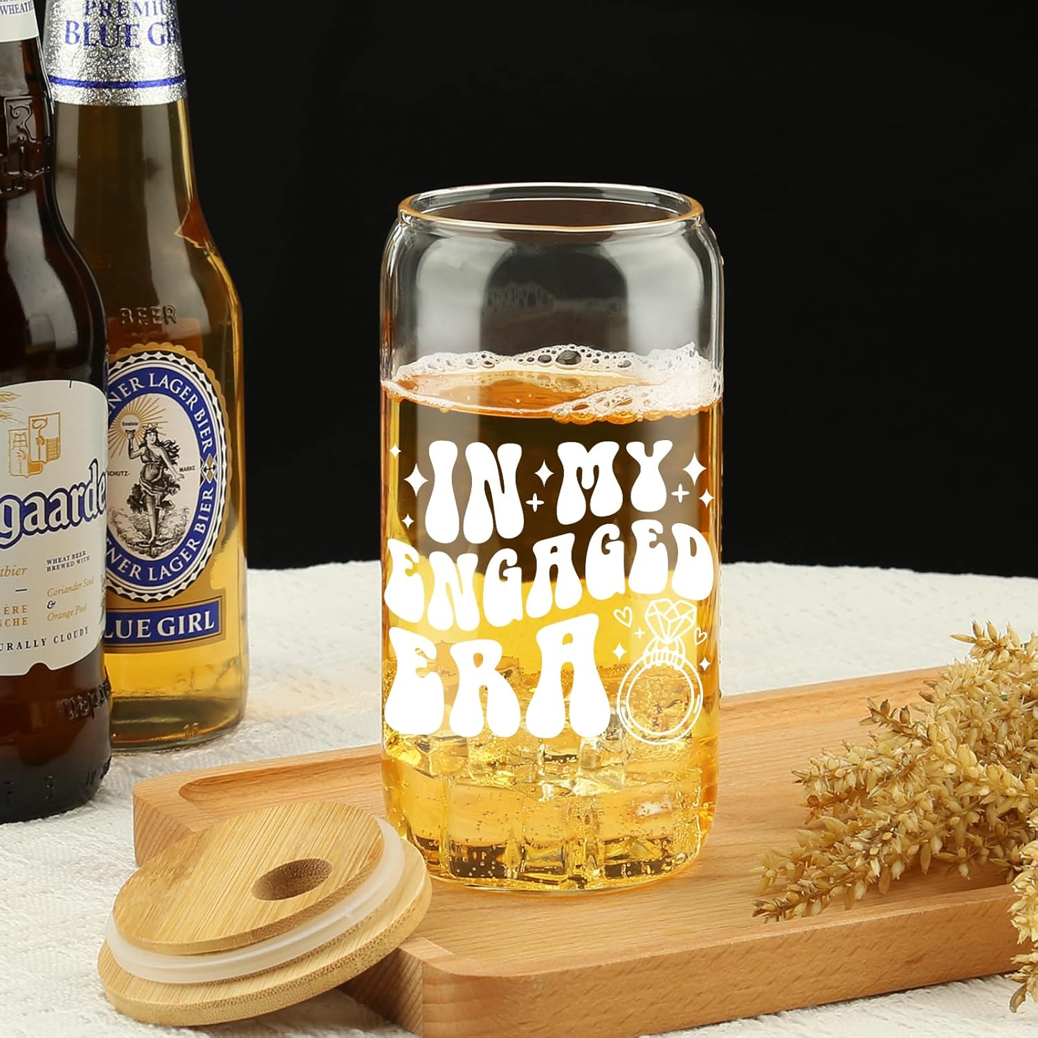 Engagement Gifts, In My Engaged Era Glass Cup, Future Bride Gift Ideas, Bridal Shower Gift for Her, Wedding Gifts for Best Friend – Newbride, Fiance Present – Bride to Be Tumbler – Present for Her