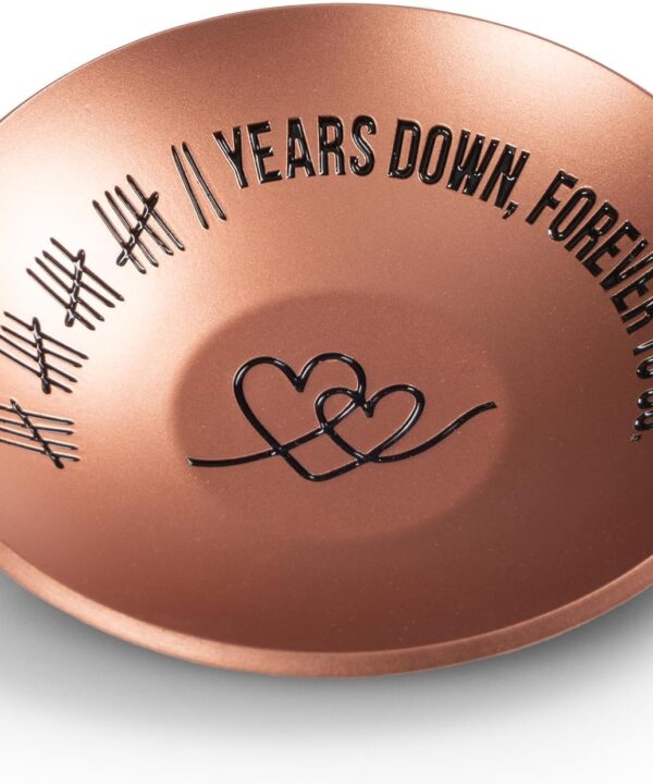 PuGez 22nd Anniversary Copper Gifts, 22 Year Wedding Anniversary For Wife Husband Him Her, 4" Ring Holder Dish - Ideal Copper Metal Jewelry Tray Decorations For Women Men Couple Parents