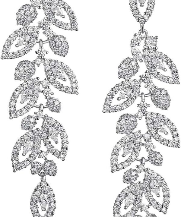 SWEETV Wedding Bridal Chandelier Earrings, Crystal Rhinestone Drop Dangle Earrings for Women Brides