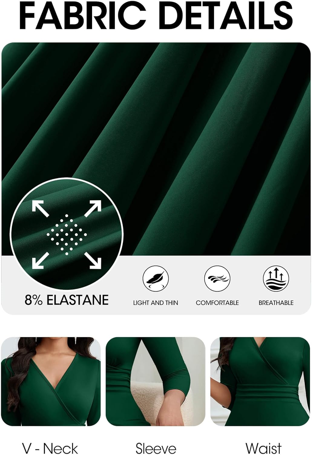 CLOCOR Maxi Dress for Women Long Formal Short Sleeve A Line V Neck Dresses Wedding Guest High Waist Elegant