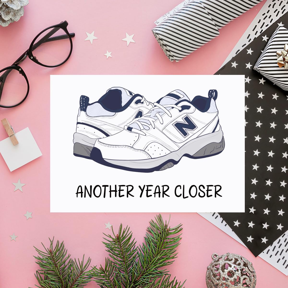 COLINHELIN Funny Dad Shoes Birthday Card Gift for Daddy Husband Grandpa Uncle, Celebrate 30th, 40th, 50th 60th Birthday for Him, Perfect for Old Men Aging Gracefully.