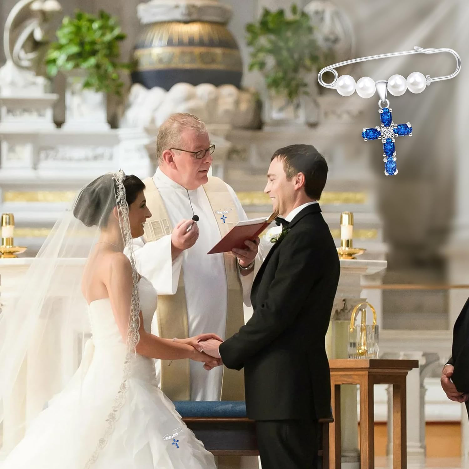 PEALICIOUS Something Blue Gift for Bride, Bridal Shower Gifts from Mom Sister Friend, Blue Bridal Bouquet Charm as Wedding gifts, Bride Pin Blue Heart Charm Attaches to Bridal Bouquet, Garter, Dress