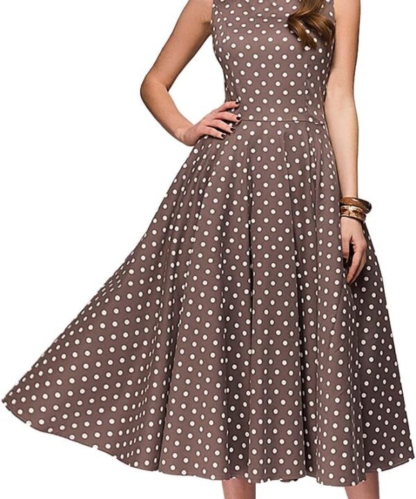 Simple Flavor Women's Vintage Dress Sleeveless O-Neck Party Cocktail Dress