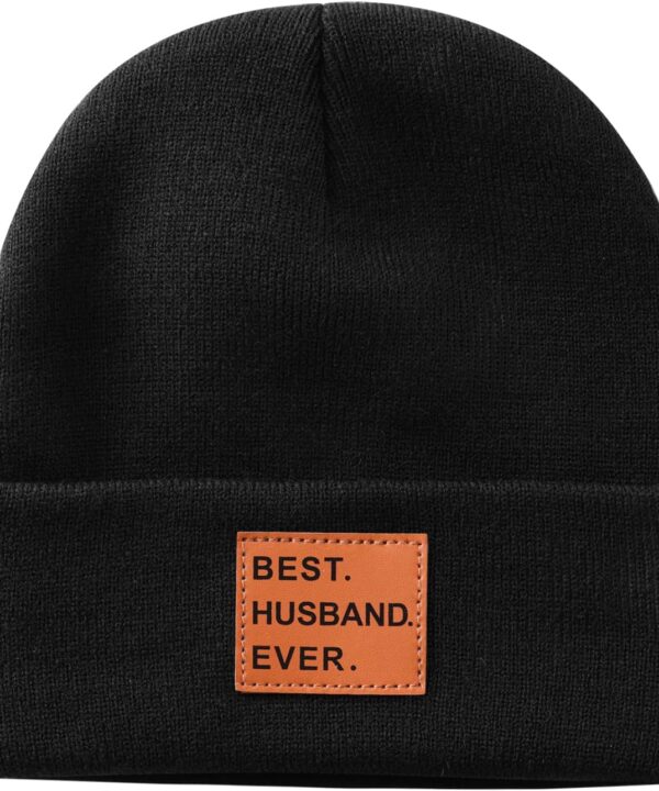 Falidem Gifts for Husband, Christmas Husband Gifts from Wife, Best Husband Ever Him Mens Beanie Black
