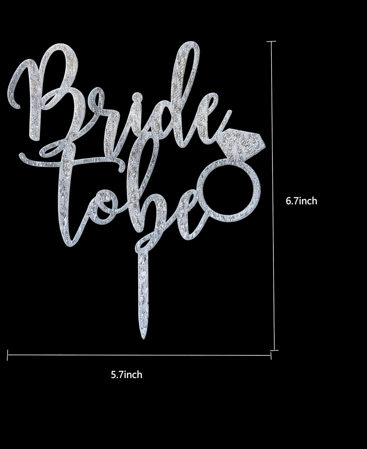 Glitter Silver Bride To Be Cake Topper Engagement Party Bridal Shower Topper Engagement Topper Bachelorette Party Decoration Hen Party Decoration (SILVER)