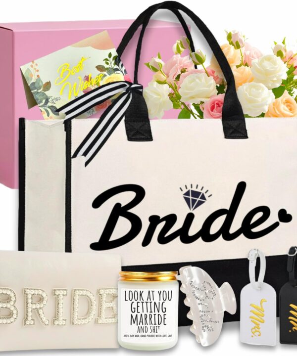 Vryxond Bridal Shower Gifts,Bride To Be Gift Box,Bachelorette Gifts for Future Mrs,Newly Engaged Engagement Party Gift Basket