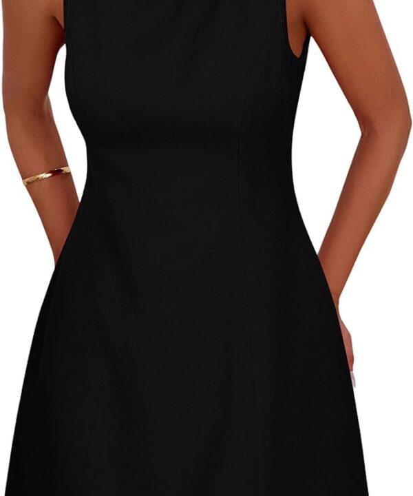 PRETTYGARDEN Womens Formal Short Dresses 2026 Summer Sleeveless Boat Neck A Line Elegant Mini Cocktail Party Dress