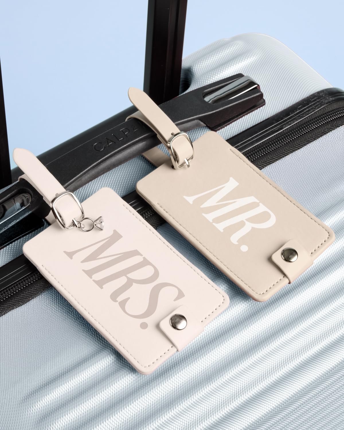 Xo, Fetti Mr and Mrs Luggage Tags – Set of 2 | Suitcase, Bridal Shower, Bachelorette, Engagement Party, Couple Honeymoon Travel, Husband and Wife Wedding Gift