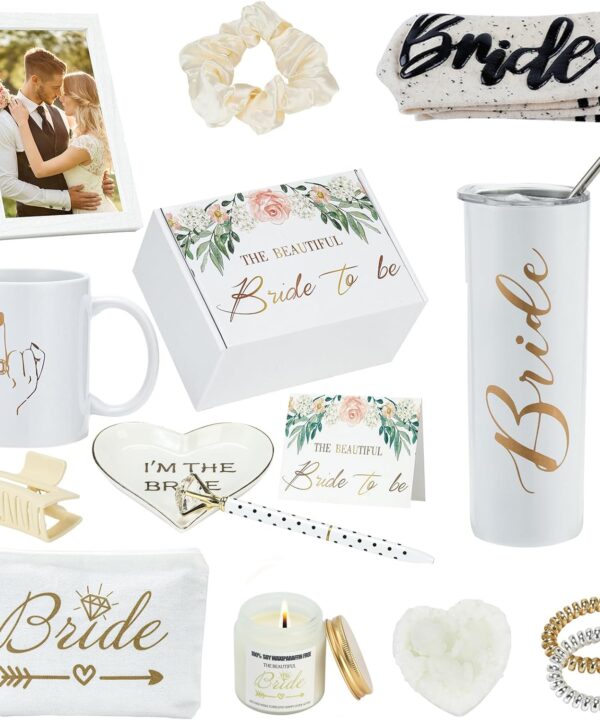 Bride To Be Gifts, Bridal Shower,Engagement Gift for Bride Box,Bachelorette Gifts for Bride and Wedding Gift, Stainless Steel Tumbler Cups, Mugs, Socks