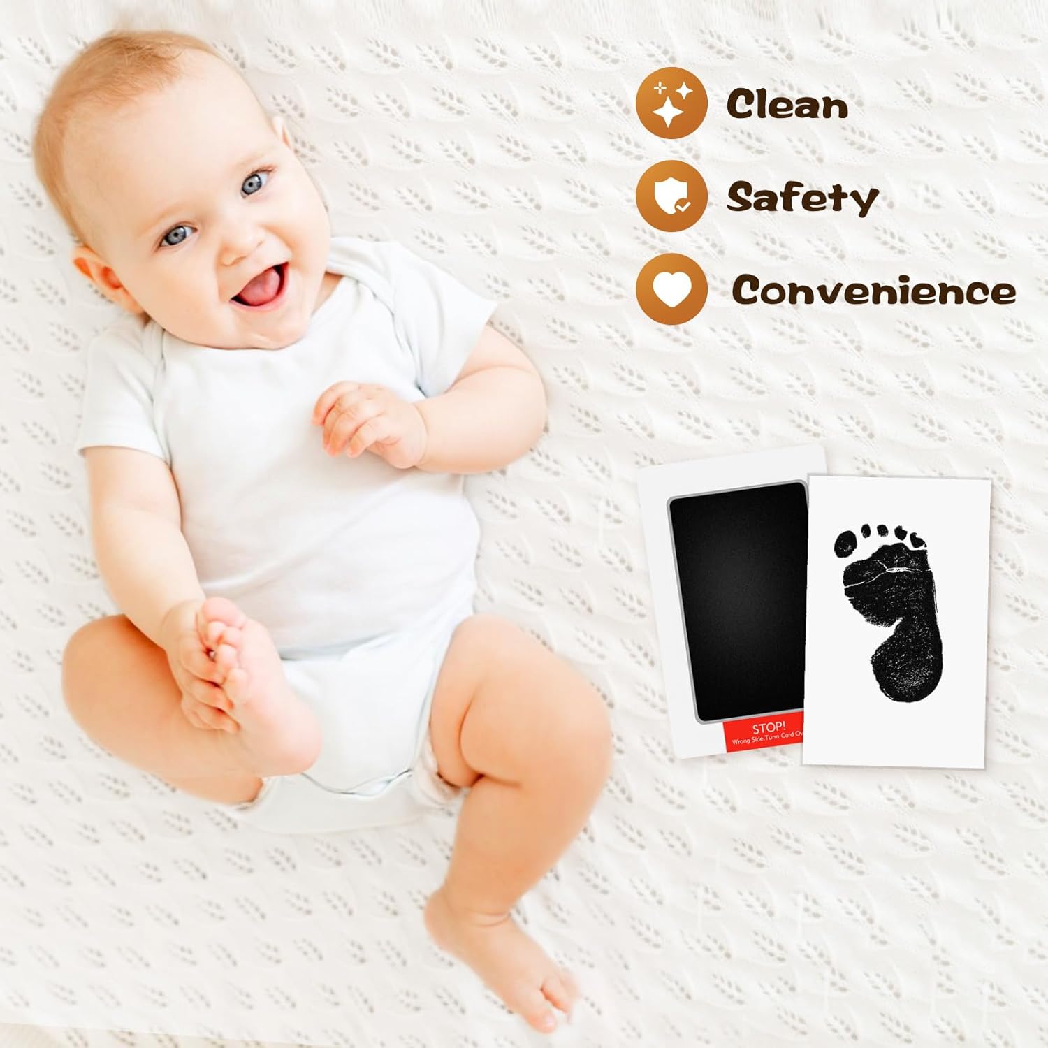Baby Footprint Kit, 4-Pack Inkless Hand and Footprint Kit, Clean-Touch Baby Hand and Footprint Kit Dog Paw Print Kit Dog Nose Print Kit for Newborn and Pet, 4 Ink Pads and 8 Imprint Cards