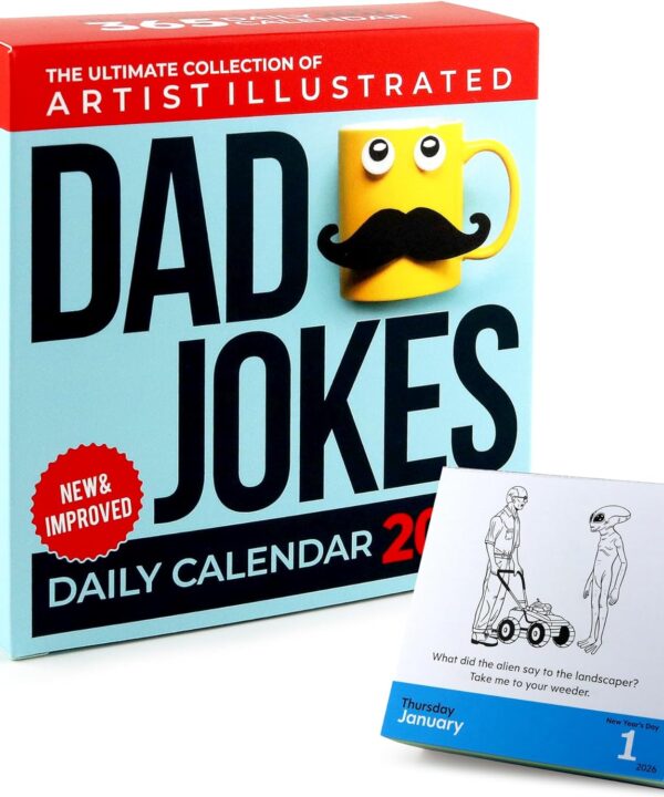 Dad Joke Desk Calendar 2026 - Unique Fun Gift For Dad 365 Daily Dad Jokes, White Elephant Gifts, Gifts for Men, Stocking Stuffers, Desk or Wall Calendar
