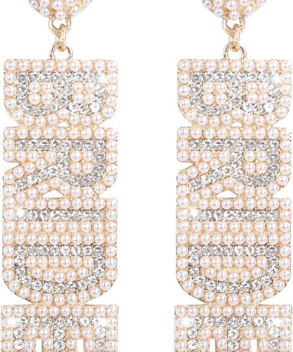 Bride Earrings - Bride To Be Gifts for Bachelorette Beaded Earrings For Bachelorette Outfit Bride Accessories