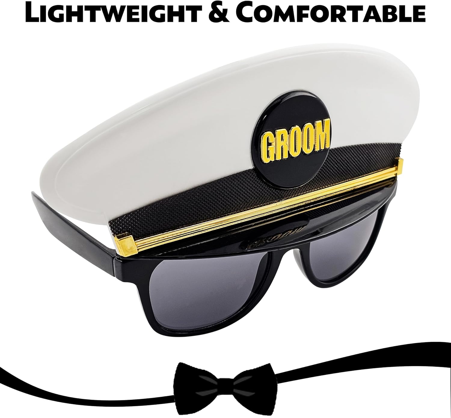 Sun-Staches Bride or Groom Wedding Sunglasses | Honeymoon, Shower, Bachelor Party | UV400 | One Size Fits Most