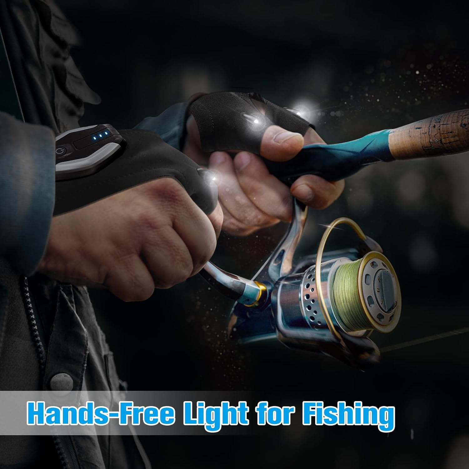 Valentines Day Gifts for Him, LED Flashlight Gloves, Mens Valentines Gifts for Men Dad Husband Boyfriend, Anniversary Birthday Gifts for Camping Essentials Cool Gadgets Tools for Fishing Repairing