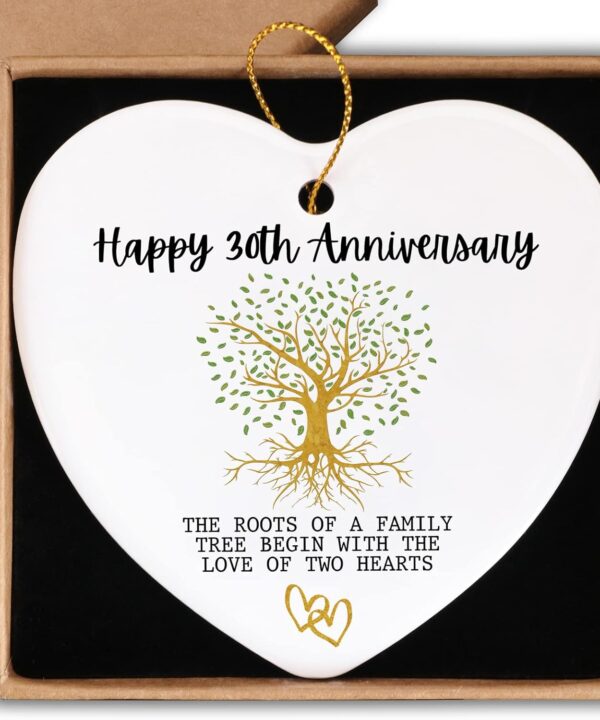 30th Anniversary Marriage Gifts for Couple Happy 30th Anniversary Ornament Keepsake Sign Heart Plaque Anniversary Romantic Couple Wedding Engagement Gifts for Her Him Wife Husband