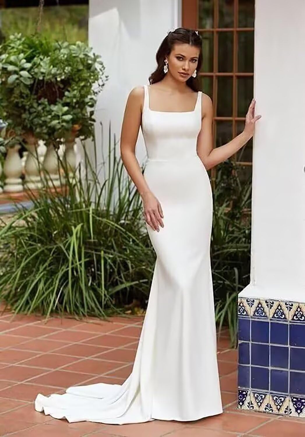 Wedding Dresses with Sleeve for Bride Lace Mermaid Bridal Gowns Backless LW398