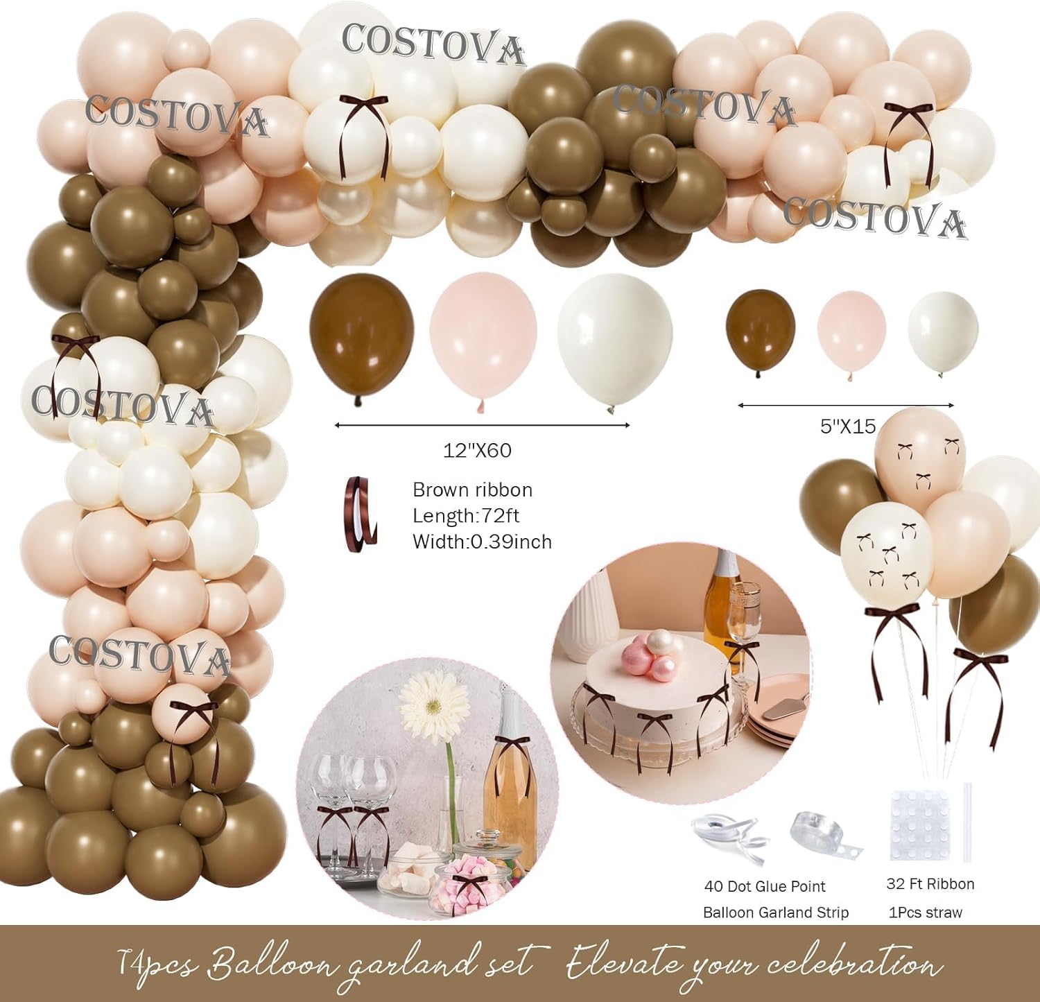 Love is Brewing Bridal Shower Decorations – Coffee Bridal Shower Decorations with Balloon Garland, Cake Topper, Banner, Backdrop, Poster for Espresso Martini Decor