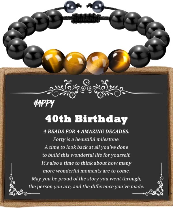 Sereney Valentines Day Gifts for Men Boys as Happy Birthday Gifts for Him, Adjustable Beaded Bracelets for Boys Gifts for Men Teens Son Grandson Boyfriend Step Dad Friends Brother