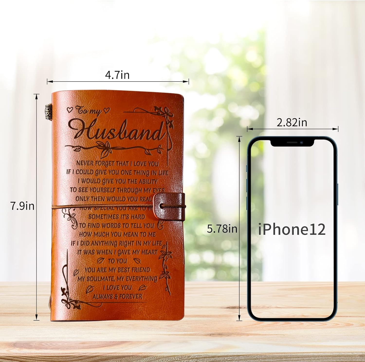 PRSTENLY Gifts for Husband Leather Journal, Husbands Valentines Day Gifts for Him, To My Husbands Gift 140 Page Notebooks, Fathers Day Anniversary Birthday Wedding Christmas Gift for Men from Wife