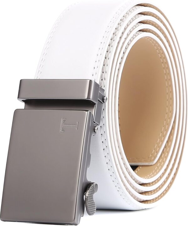 Tonywell Ratchet Belts for Men, Leather Dress Casual Belt, 1 3/8" Adjustable with Comfort Click Buckle