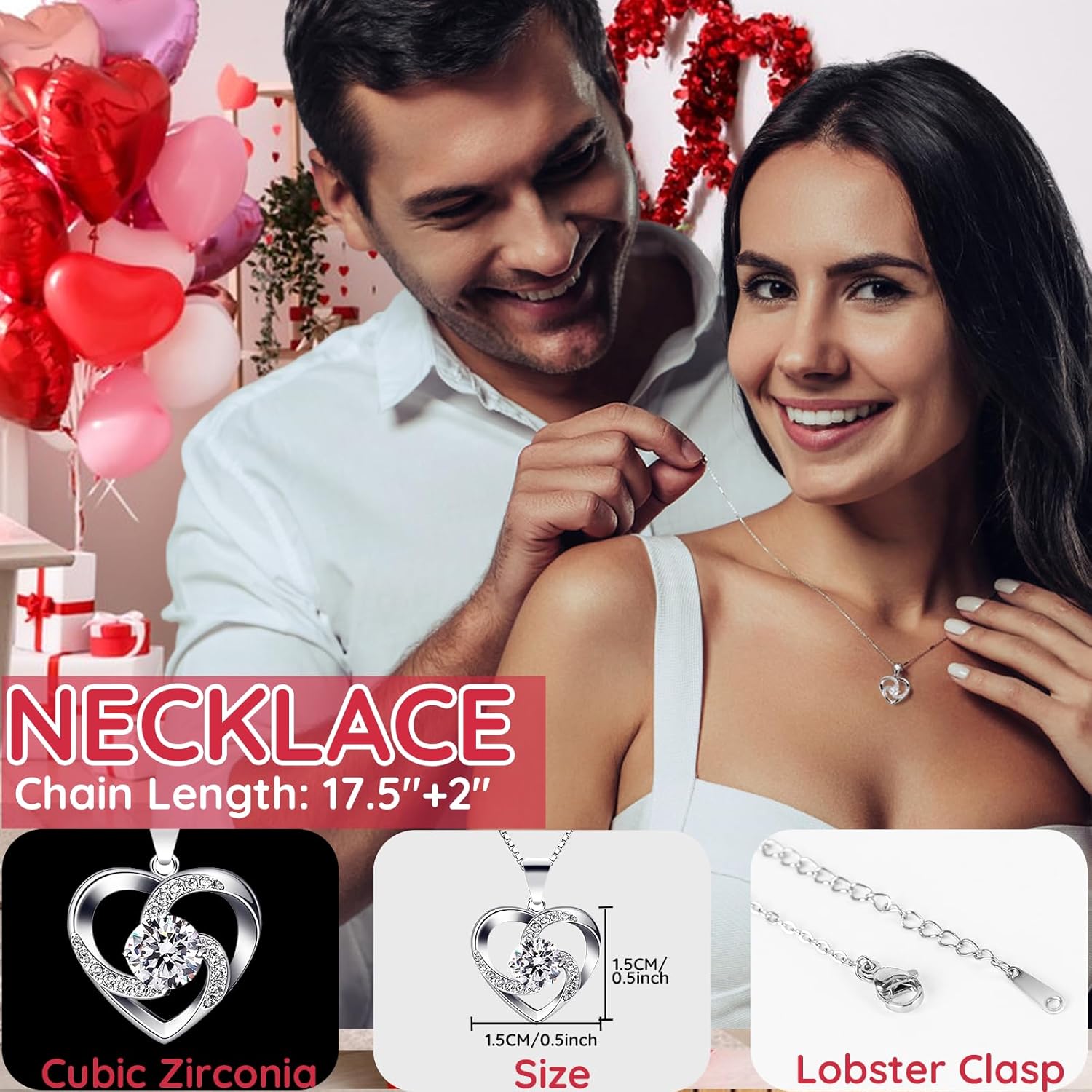 Gifts for Women Birthday, Preserved Real Red Rose with Necklace Gifts for Mom, Eternal Roses Forever Flowers Gifts for Girlfriend Mom Grandma Wife Mothers Day Birthday Anniversary