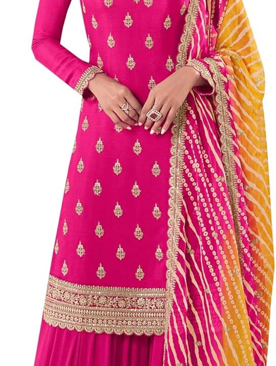 New Indian/Pakistani Designer Georgette Party Wear Anarkali Suit Sharara StyleDesigner