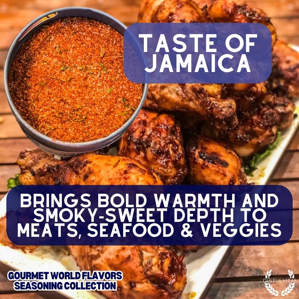 Gourmet World Flavors Seasoning Collection | Non GMO Verified | 6 Magnetic Tins | Spice Blends | Crafted in Small Batches by Gustus Vitae | #68