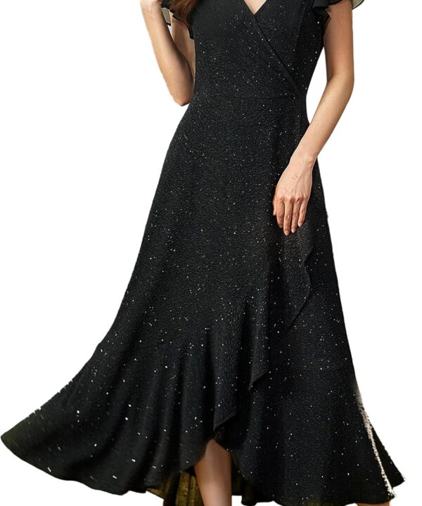 Black Formal Dresses for Women Gowns Evening Party Cocktail Dress,Women Formal Party Dress,V Neck Wedding Guest Dresses.
