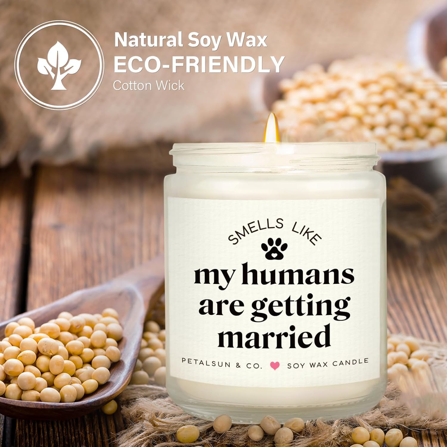 PETALSUN Funny Bridal Shower Gifts for Dog Lovers, My Humans are Getting Married, Lavender Scented Soy Wax Candle, Wedding & Bachelorette & Engagement Gift for Couples, Bride to Be(7oz)