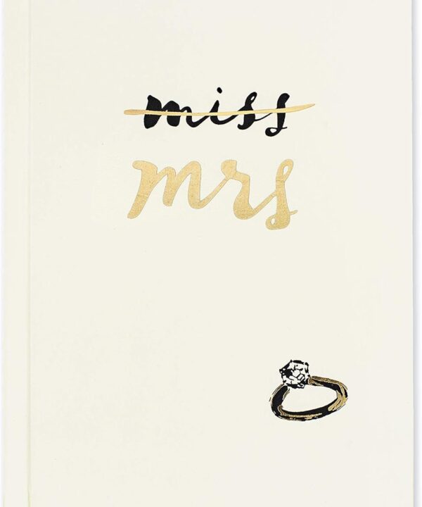 Kate Spade New York, Women's Bridal Journal, 8.25" x 5.25" Bound Notebook With 200 Lined Pages, Miss to Mrs.