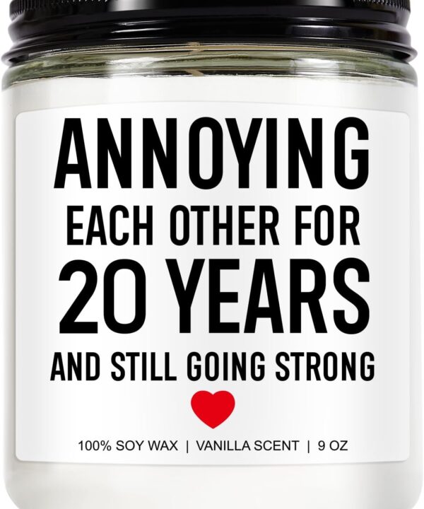 Funny Scented Candle, 20th Anniversary, Gifts for Couple, Wife, Husband, 20 Year Anniversary, Gifts for Him, Her, Men, Women, Friends, Parents - 20th Wedding Anniv. Decorations - 9 oz