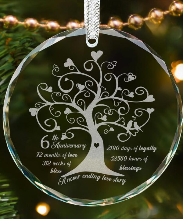 Iron 6th for Him Her, 6 Year Marriage, 6th Anniversary Ornament 2024 for Couples Her Him, Happy 6th Anniversary Christmas Ornaments