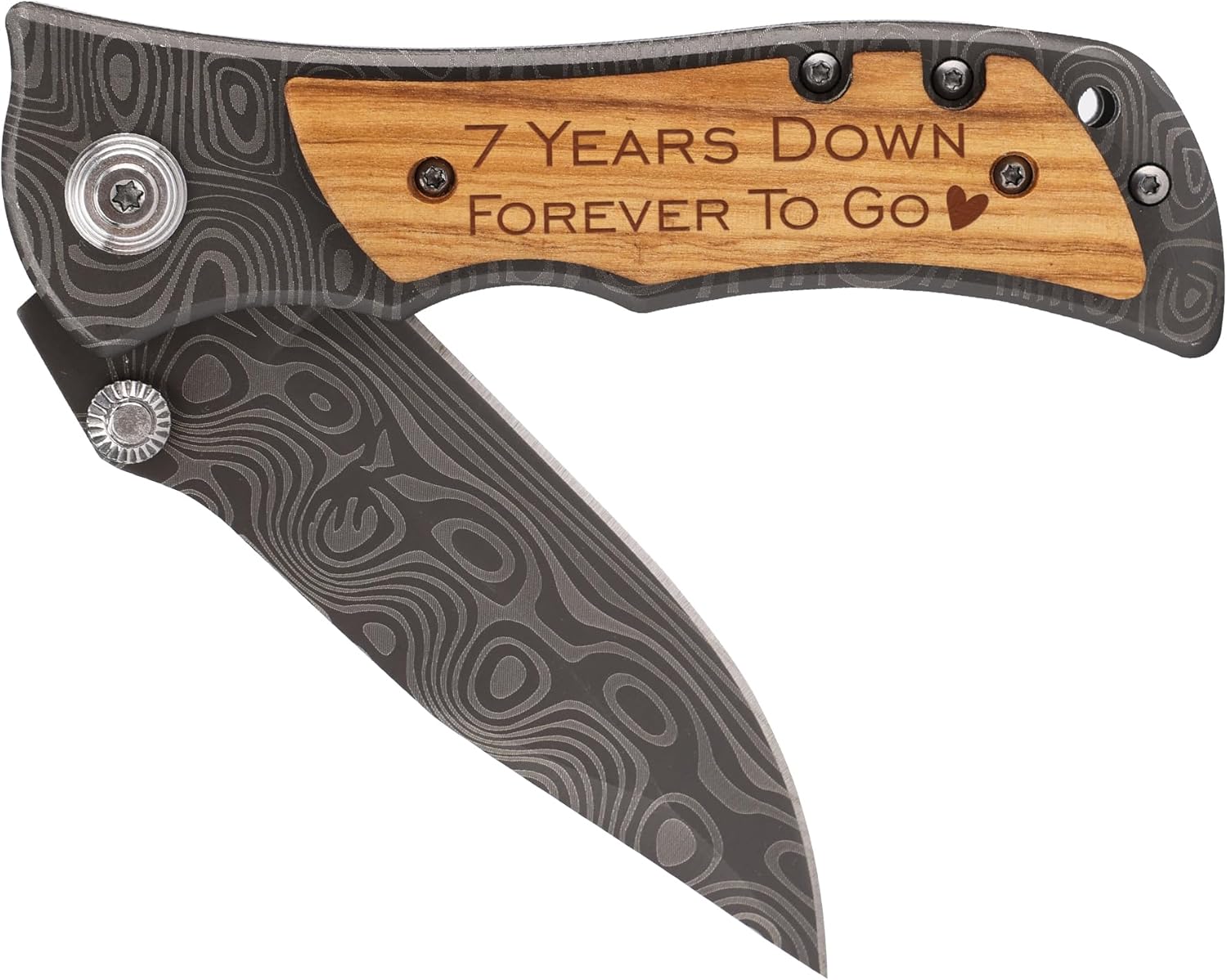 ZENNLAB 7 Years Anniversary Keepsake for Him Husband Gift, 7th Copper Wedding Anniversary for Men, 7 Years of Marriage Gift, Wool Wedding Anniversary Present, wood