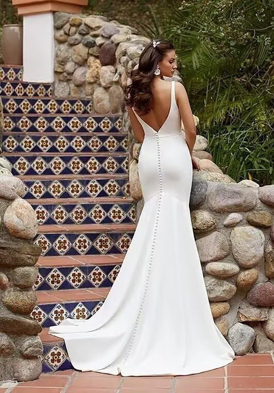 Wedding Dresses with Sleeve for Bride Lace Mermaid Bridal Gowns Backless LW398