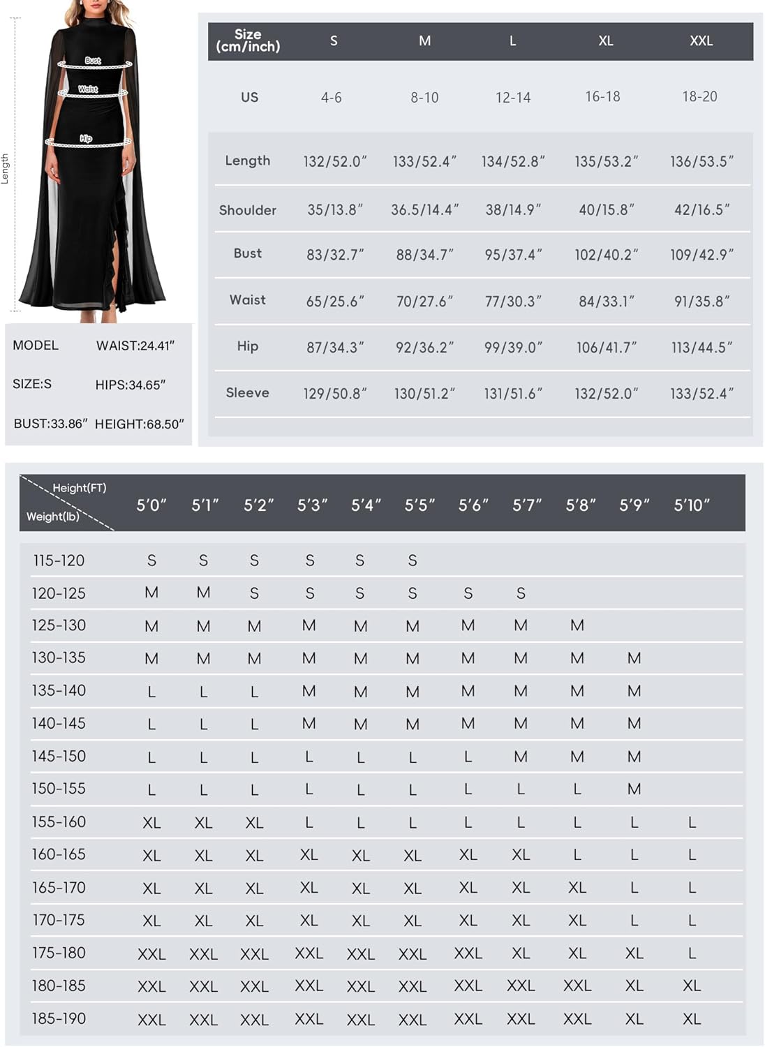 Aisbei Womens Elegant Mock Neck Slit Ruffle Bodycon Maxi Dress Evening Gowns Party Formal Wedding Guest Dresses with Cape