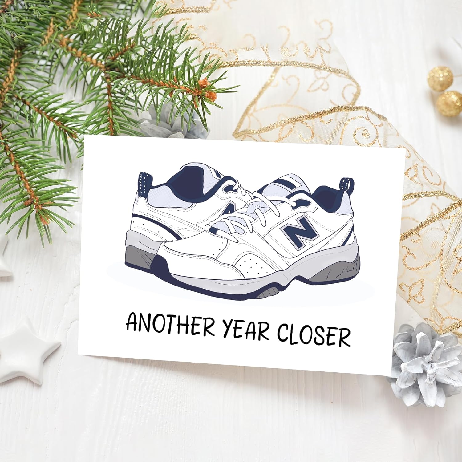 COLINHELIN Funny Dad Shoes Birthday Card Gift for Daddy Husband Grandpa Uncle, Celebrate 30th, 40th, 50th 60th Birthday for Him, Perfect for Old Men Aging Gracefully.