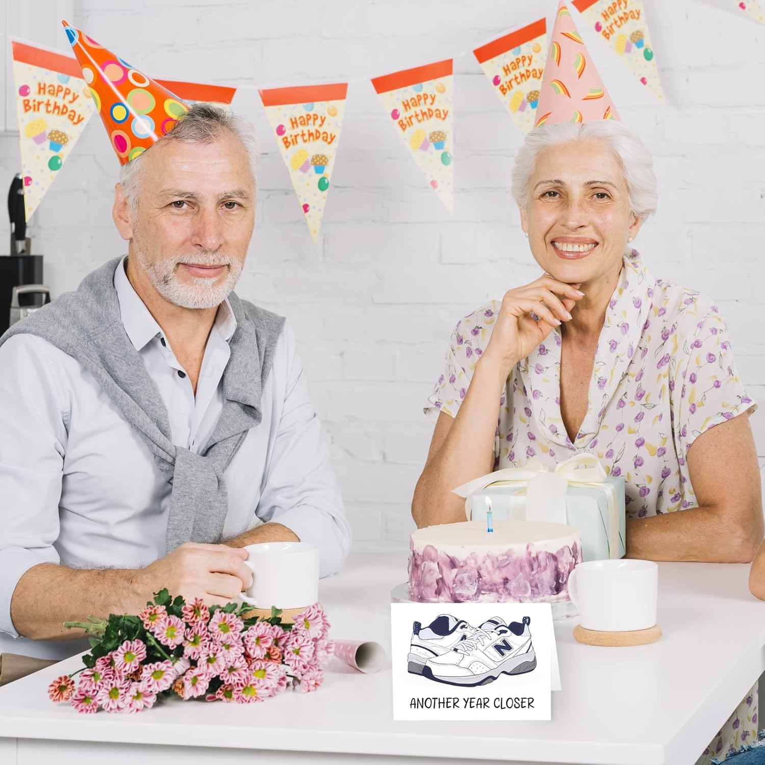 COLINHELIN Funny Dad Shoes Birthday Card Gift for Daddy Husband Grandpa Uncle, Celebrate 30th, 40th, 50th 60th Birthday for Him, Perfect for Old Men Aging Gracefully.