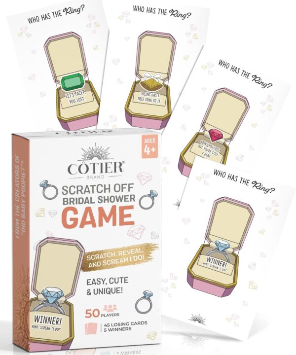 Who Has The Ring Bridal Shower Scratch Off Game - Hilarious Losing Phrases on Ticket Cards - Easy to Play - Funny Wedding Shower or Fun Engagement Party Game Idea for 30 Guests