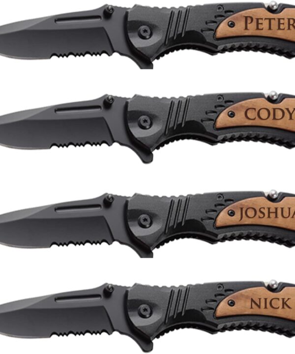 Groomsmen Pocket Knife Set of 4, Engraved, Personalized
