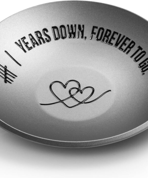 6 Year Anniversary Iron Gifts For Her Him, 6th Wedding Anniversary For Wife Husband, 4" Metal Ring Holder Dish Jewelry Tray - Unique Decoration Ideas Iron Gift For Couple Men Women