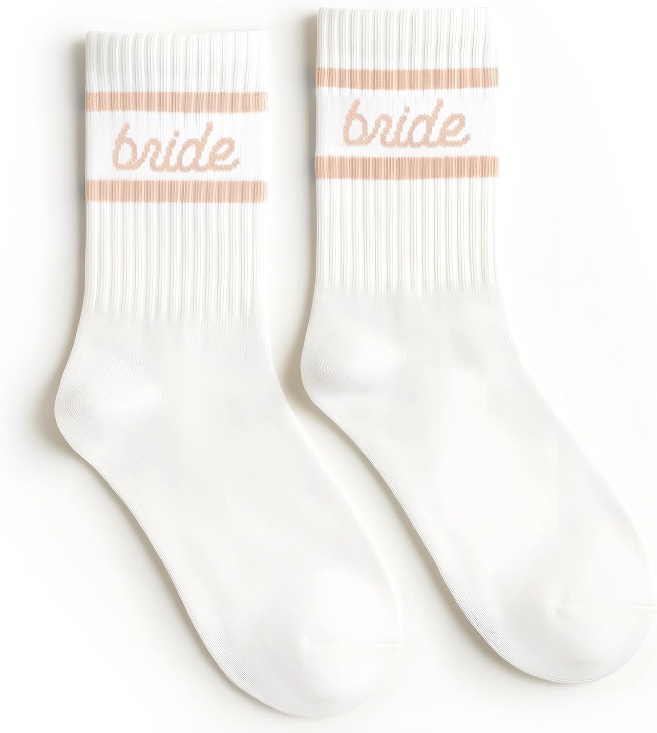 xo, Fetti Bride Socks, White + Tan | Bride To Be Gift, Bachelorette Party Favor, Bach Party Decorations, Wedding Day Sandals, Bridesmaid Gift, Bridal Shower Party Favor