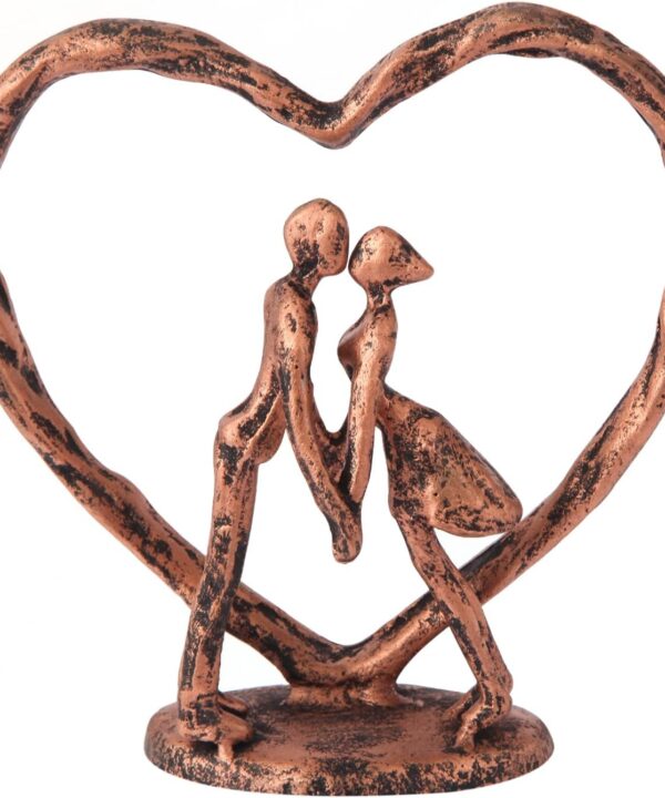Anniversary Wedding Gift for Her Wife Husband CoupleAntique Bronze Metal Couple Figurine Heart Sculpture Love Statue,Romantic 1st to 60th Anniversary,Includes Gift Box and Gift Card,Valentines Gifts