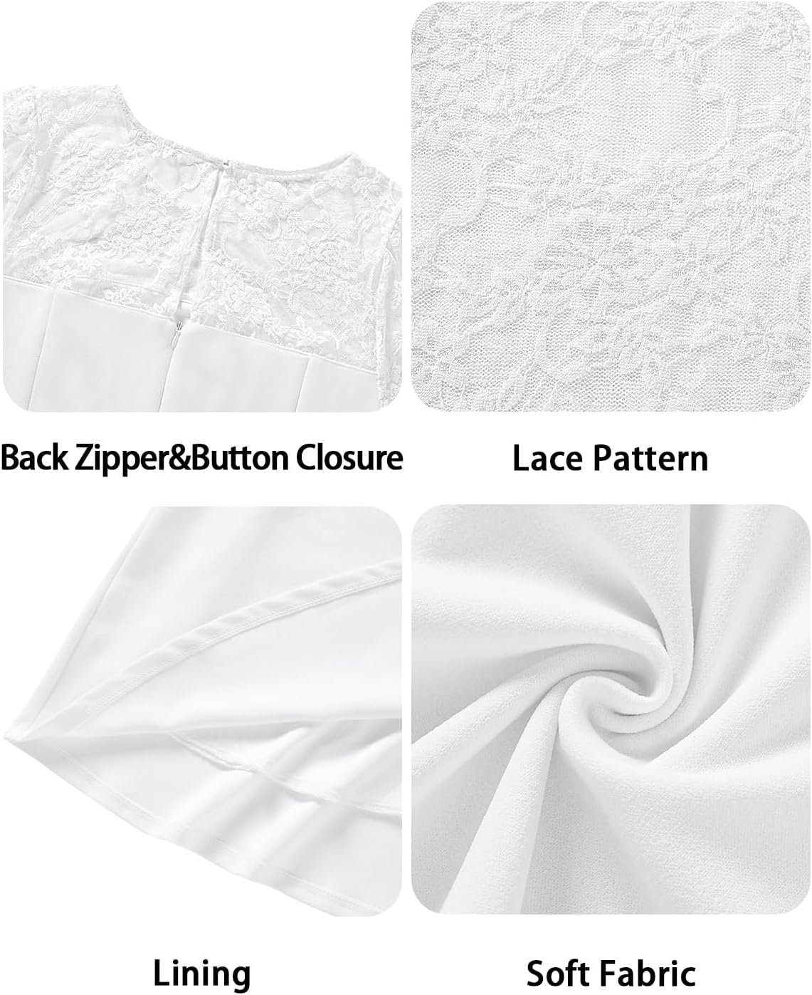 Plus Size Cocktail Dress – Lace Wedding Guest Party Crew Neck Short A Line Dresses Women