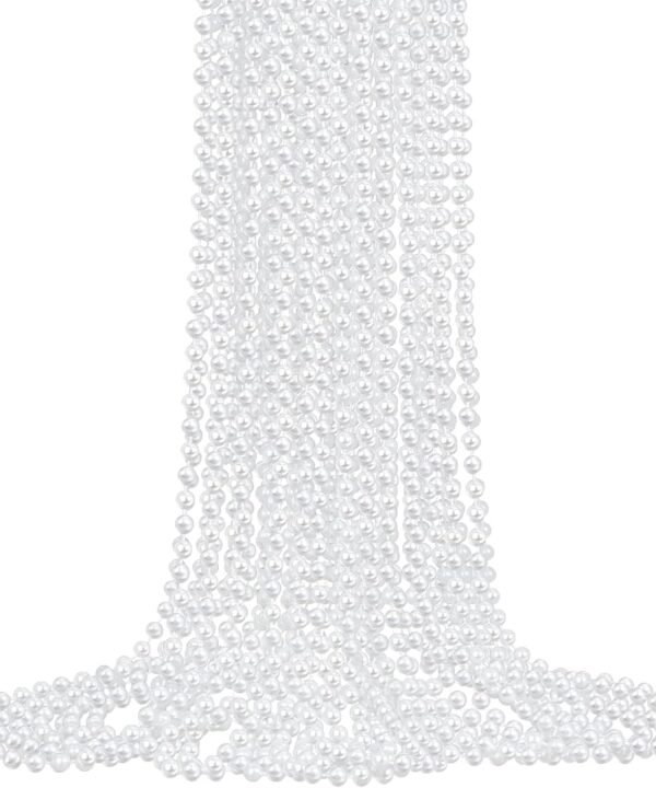 12 Pack Faux Pearl Necklace Bulk Long Pearl Women's Jewelry 1920s White Pearl Party Favors Wedding Bridal Shower Tea Birthday Decorations