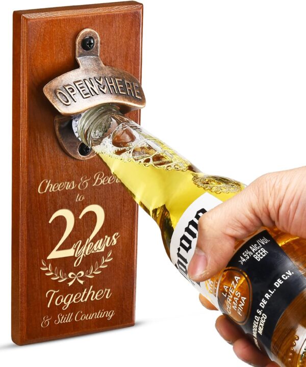 22nd Wedding Keepsake for Him, 22 Years Marriage Gift for Husband, Copper Anniversary Present for Men Couple