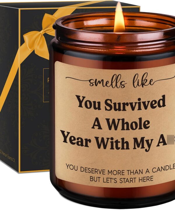 GSPY Scented Candle, 1st Anniversary Candle Gifts for Boyfriend, Girlfriend - 1 Year Paper Anniversary Happy Gifts for Couple, Him, Her - First, One Year Wedding Anniv. Presents for Husband, Wife