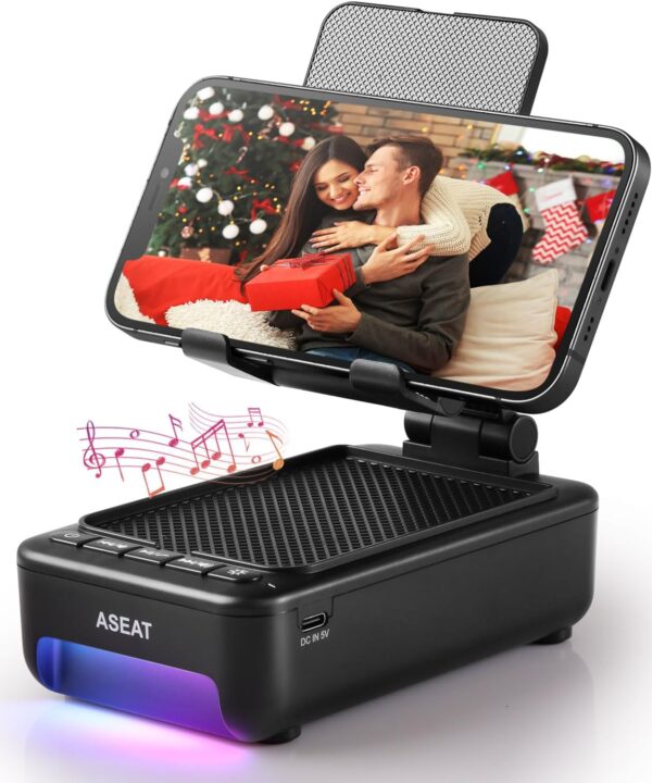 Gifts for Men Him, Cell Phone Stand with Bluetooth Speaker&Led Color Changing Light, Unique Gifts for Women Dad Her Husband, Cool Tech Gadget Wireless Speaker, Birthday Gifts for Men, Ideal Gifts