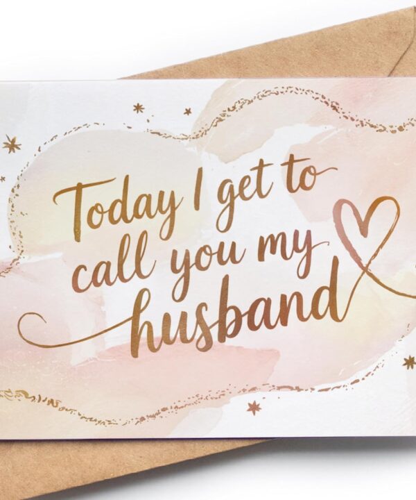 Wedding Card for My Groom from Bride - To My Husband on Our Wedding Day Card - Sentimental Husband Vow from Wife - New Beginning Together - Today I Get - NUM 251